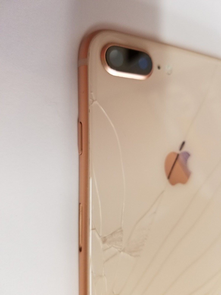 Genuine Iphone 8 Plus A1864 Gold Frame Back Cover Main Camera