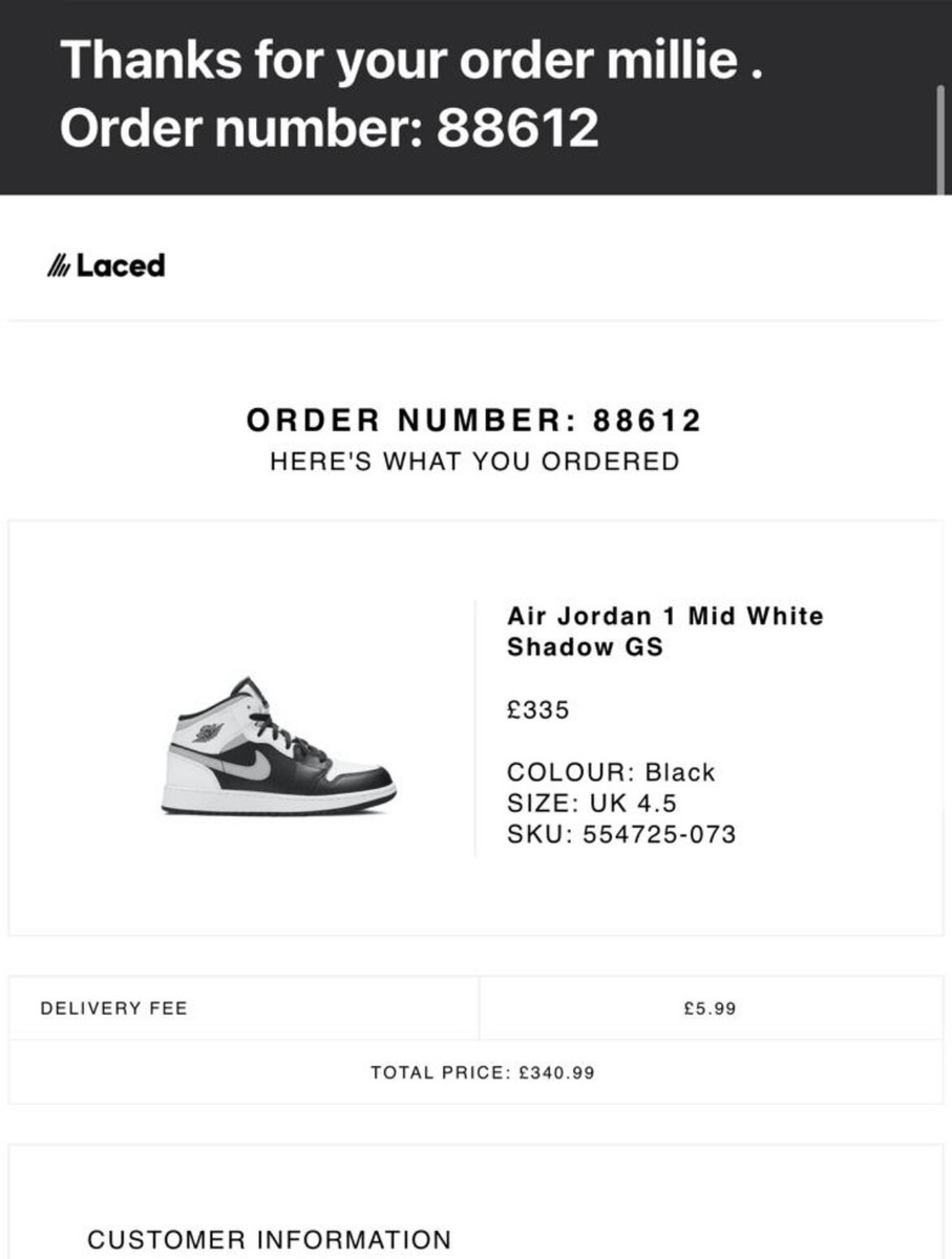 NIKE AIR JORDAN 1 MID Whiteシャドウ 25cm Nike Air Jordan 1 Mid White Shadow (PS) | Hype Clothinga