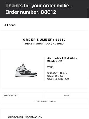 NIKE AIR JORDAN 1 MID Whiteシャドウ 25cm Nike Air Jordan - 1 Mid White Shadow - NEVER WORN - Reduced