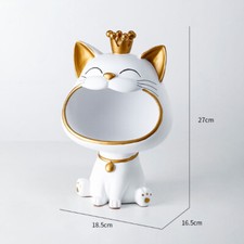 Estatua de gato de la suerte de 10,53" escultura decoración de mesa estatuilla miniatura decoración del hogar