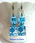 Teal Turquoise Flower & Flower Drops Handmade Earrings Florals Mother's Day Gift — photo 3