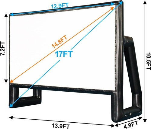 Inflatable Projector Screen for Outside Waterproof Movie Screen Outdoor for Pool - Picture 9 of 9