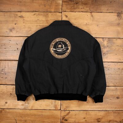 Vintage West Ark USA Workwear Jacke XL 90s Bomber Quilt gefüttert USA Made schwarz