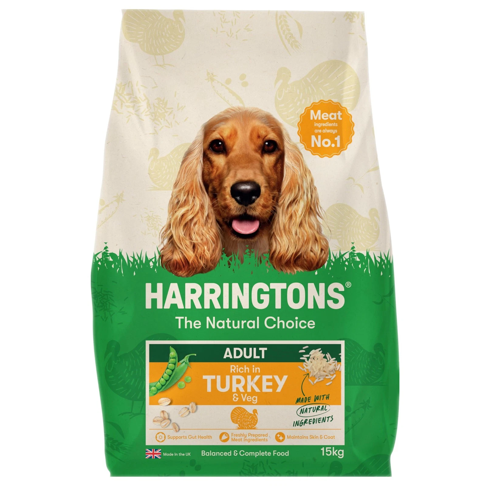 Harrington's Complete Dog Food for Adults, Turkey & Vegetables, 15 kg