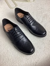Image of Clarks Hamble Oak Ladies Black Leather LaceUp brogue style shoes size 3 new 
