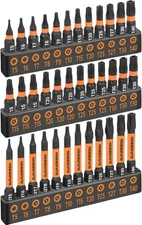 36-Piece Torx Bit Set, Tamper Resistant Star Bits One Size, Black 