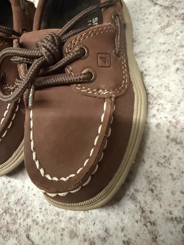 Sperry верхний сидер ребенка ясельного возраста молодежи лодки туфли коричневый повседневный комфорт мокасины размер 7,5 - Изображение 3 из 4