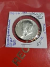 1964 D .90% Silver Kennedy Half Dollar Coin Protective 2x2 Bright White Beauty.