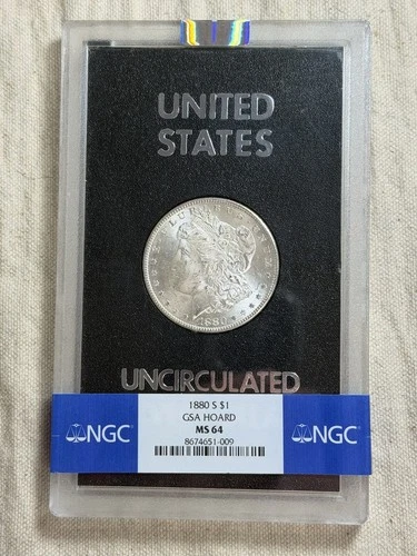 1880-S $1 Morgan Silver Dollar NGC MS64 GSA Super Frosty NON CC GSA
