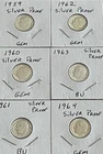 lot of Rosevelt Silver Proof Dime dates 1959, 60, 61, 62, 63, and 64