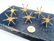 6 Adjustable Ring Blanks Gold Bendable Prongs Settings Bezels DIY Jewelry Lot