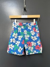 Hanna Andersson Boys Size 8 Pink Blue Tropical Floral Cargo Shorts Hawaiian