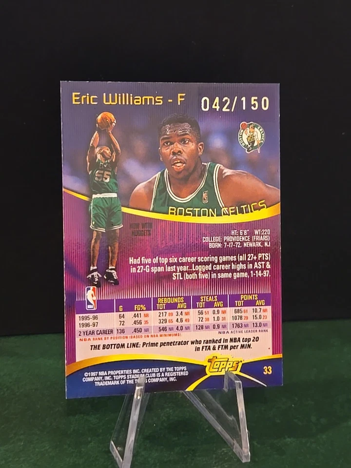 埃里克·威廉姆斯 - 1997 年体育场俱乐部 - /150 一类 #33  — 第 2/3 张图片