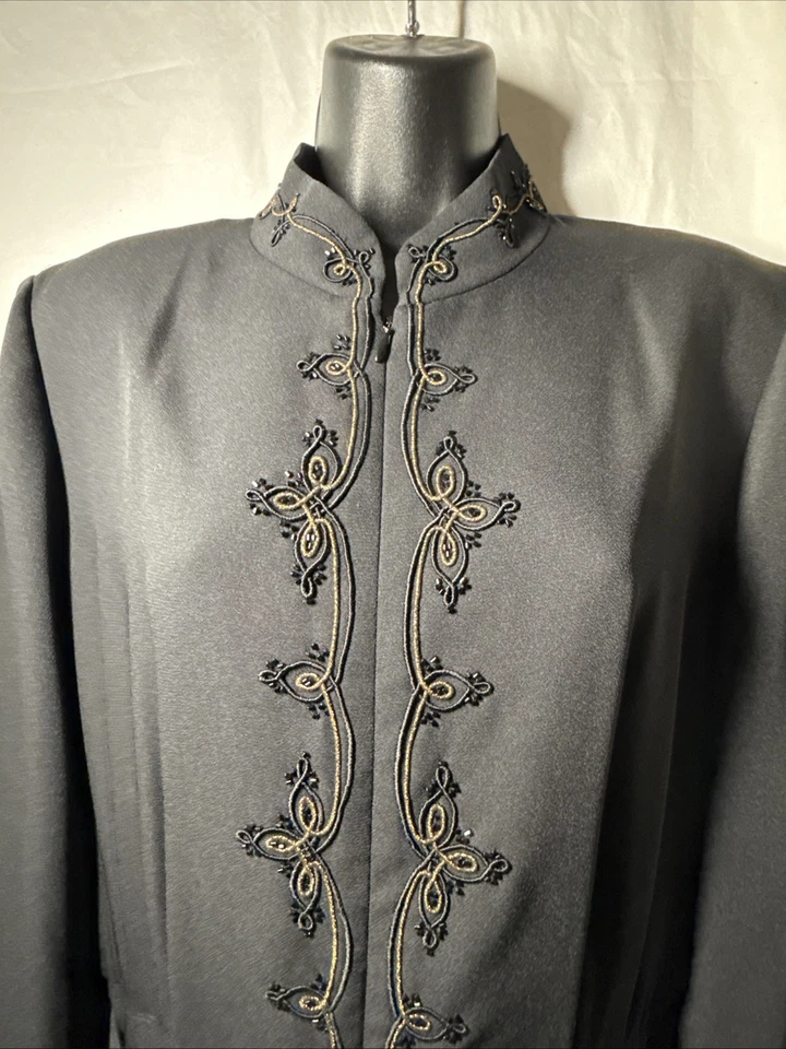 Pantalón jersey vintage Liz Claiborne negro de una pieza con cuentas talla 12 Foto 2 de 4