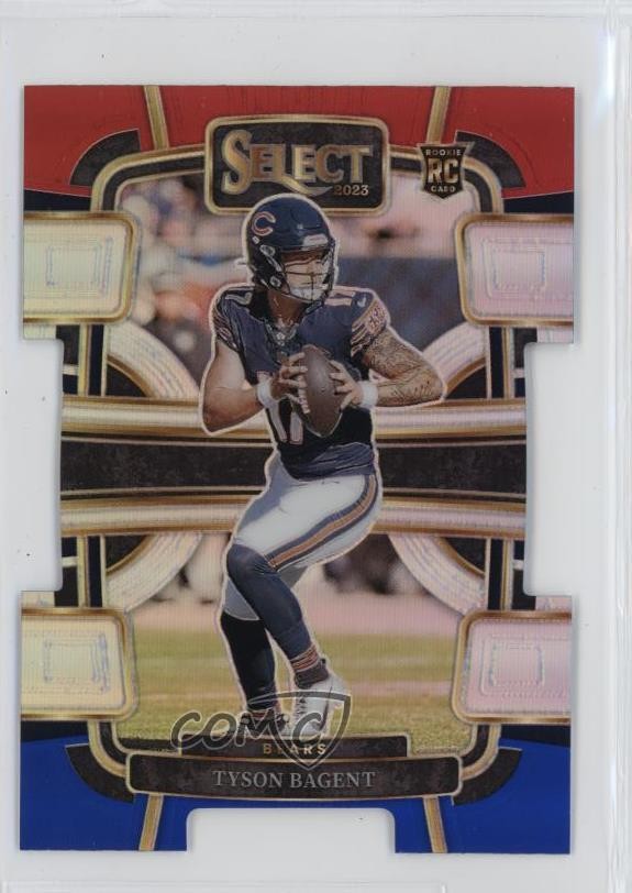 2023 Panini Select Concourse Red & Blue Prizm Die-Cut Tyson Bagent #18 Rookie RC