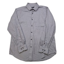 Hart Schaffner Marx Houndstooth Shirt Mens Large Long Sleeve Classic Fit