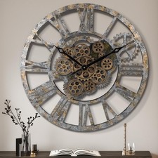 Lafocuse 23-calowe drewniane prawdziwe ruchome koła zębate średnica ściany: 23" (57 cm), brąz 