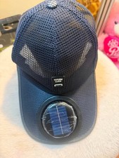 Solar Fan Cooling Cap USB Rechargeable Breathable Mesh Hat Adjustable White