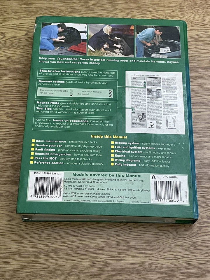 Vauxhall Opel Corsa Haynes Owners Workshop Service Repair Manual Petrol 97-2000 - Image 2 of 4