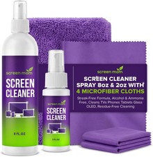Screen Cleaning Spray Kit 8oz and 2oz For TV Laptop Computer And Car Displays