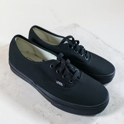 Vans Triple Black Canvas Shoes Womens 5.5 / Mens 4 Skate Sneakers Slip On