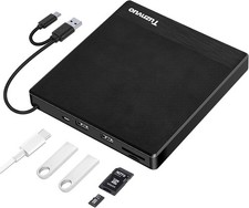 External CD/DVD Drive for Laptop, USB 3.0 USB C CD Burner/Reader, Plug Pl...