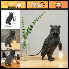 Artistic Resin Owl Table Lamp - Unique Animal Night Light for Home, Office Decor
