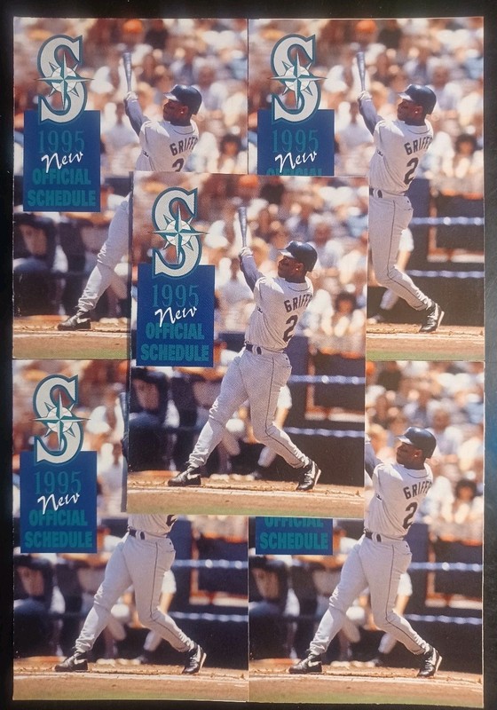 1995 POCKET SCHEDULE [5] SEATTLE MARINERS KEN GRIFFEY JR HOF NM/MT 06170