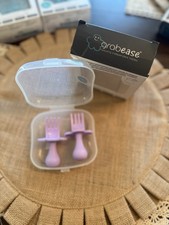 Grabease Ergonomic Baby Infant Toddler Spoon Fork Utensils 3 Forks