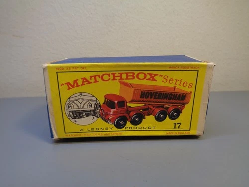 MATCHBOX LESNEY No 17D VINTAGE ORIGINAL BOX FOR HOVERINGHAM TIPPER TRUCK VG