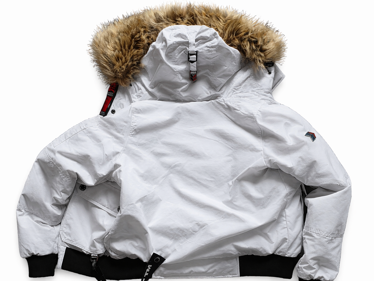 Jack1t EZ SLICK Down Winter Jacket w/ Fur Hood – XL – White