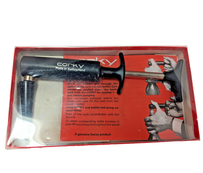 #ad Corky Wine Bottle Cork Extractor Using Air Pressure Vintage Made in Switzerland C $14.99