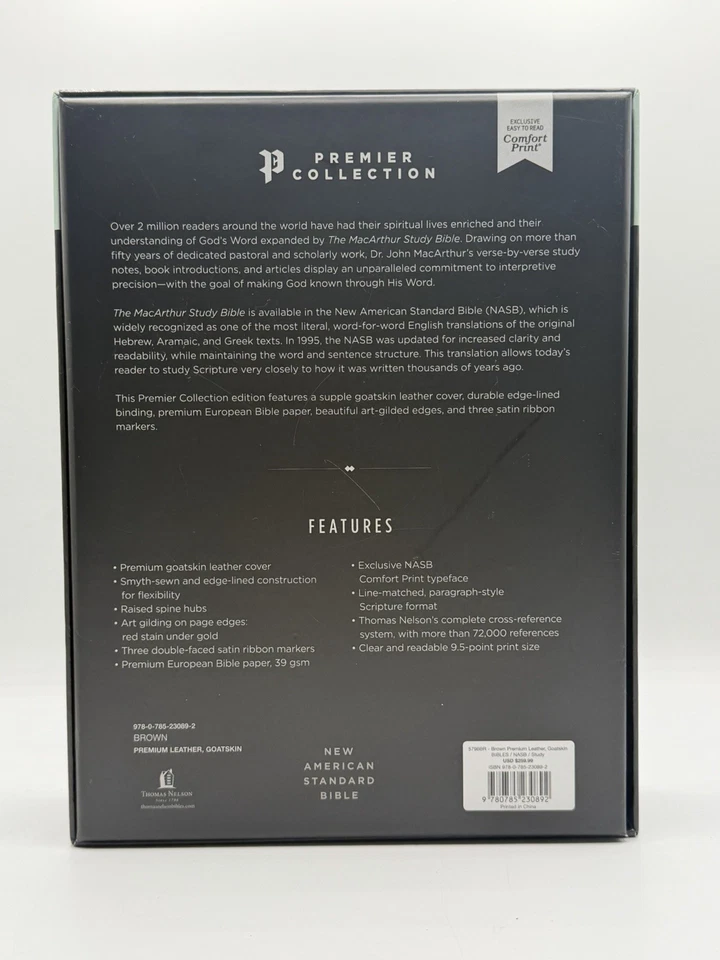 The MacArthur Study Bible NASB 2nd Ed Premier Collection Goatskin Leather - Image 2 of 4