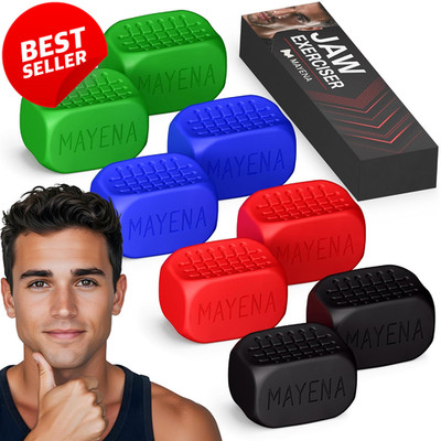 Jaw Exerciser Trainer 4 Resistance Levels Face Toning Double Chin Reducer - US