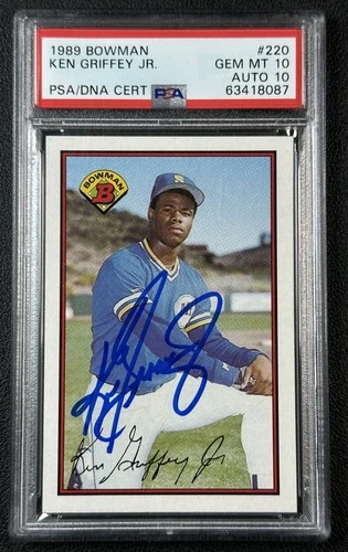 KEN GRIFFEY JR. PSA 10 1989 BOWMAN #220 ROOKIE DNA 10 AUTOGRAPH AUTO MARINERS