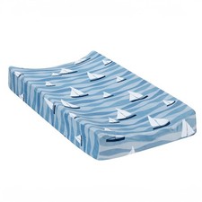 Lambs  Ivy Little Skipper Nautical Ocean Sailboat Soft Changing Pad Cover