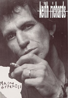 Vintage Keith Richards Main Offender Close Up Giant Face Poster 33 x 23