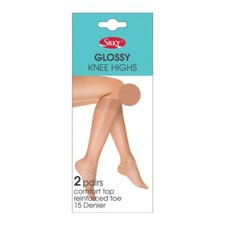 SILKY 15 Denier Glossy Knee Highs 2 Pairs - ONE SIZE - Multi Color
