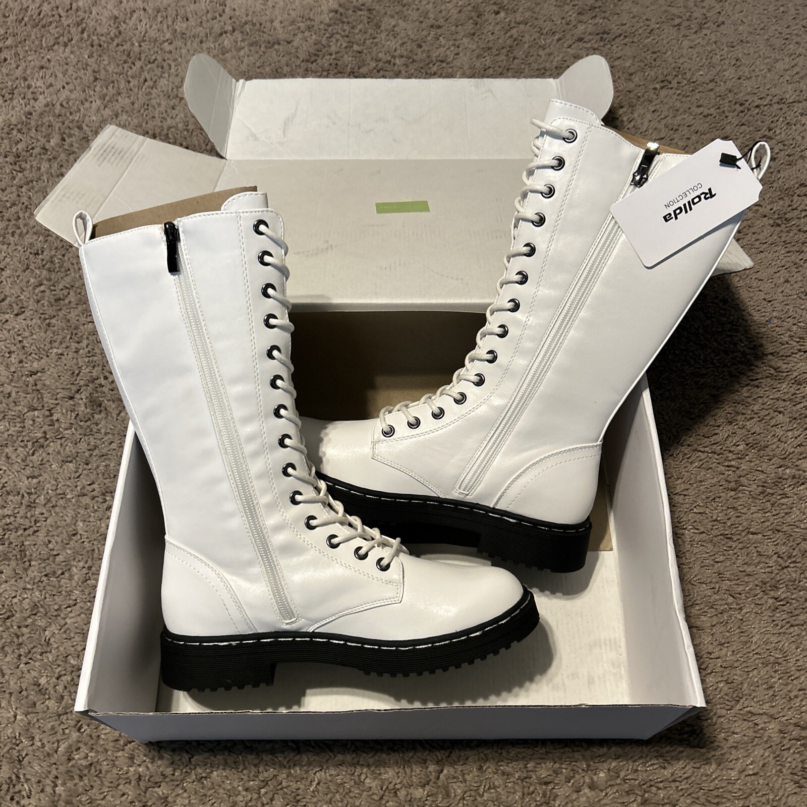 Rollda Womens Western Cowgirl Boots Mid-Calf Size 6.5 New Quality Style