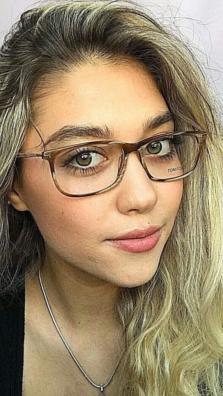 Tom Ford Men's Women's Havana Eyeglasses Frame TF 9853 062 55mm Rectangular
