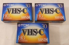 TDK VHS-C 30 HG Ultimate Recordable tapes Lot of 3 New Sealed