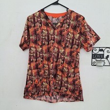 Carhartt Force Women's Short Sleeve Medical Scrub Top Printed pattern Small