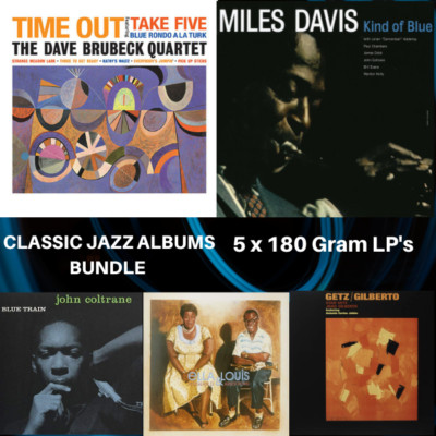 Classic Jazz Bundle: Davis/Coltrane/Brubeck/Ella&Louis/Getz: 5 x 180G Vinyl LP