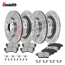 Front & Rear Rotors + Brake Pads for Ford Fusion Mazda 6 Lincoln MKZ Mercury