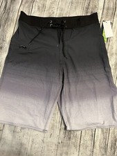 Burnside Size 28 Classic Black Gray And White Board Shorts men's