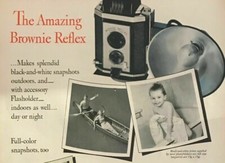 1947 KODAK PRINT AD The Amazing Brownie Reflex - Makes Splendid b  w snapshots