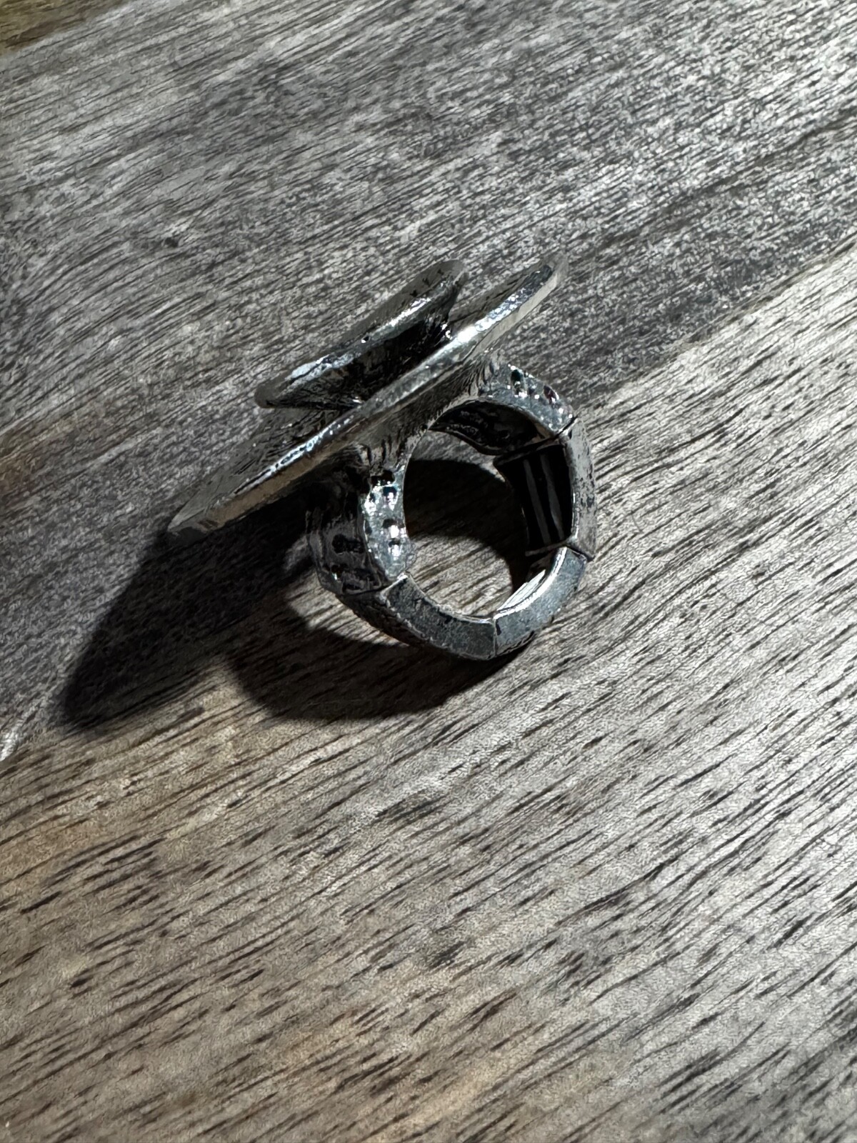 Silver Colored Oversized Statement Ring- Unique J… - image 3