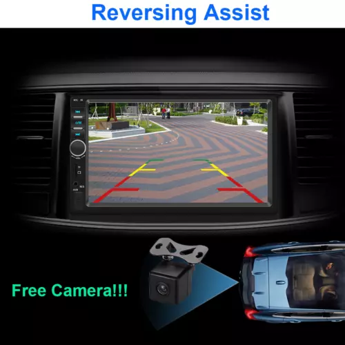 Double Din Apple Carplay Android Auto Car Stereo Radio Bluetooth 7" Touch Screen - Picture 8 of 11