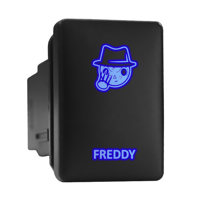 FREDDY Blue LED Backlit Switch Short Push Button 1.28''x 0.87'' (Fit: Toyota)