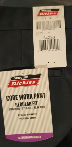 Dickies Navy Core Work Pants Men 34x30 Resists Wrinkles Regular Fit Straight Leg - Picture 11 of 12